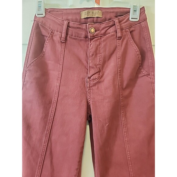 Womens JUDY BLUE 1/25 JEANS Belfast High Rise Seam Straight Wide Leg Stretch - Picture 2 of 7